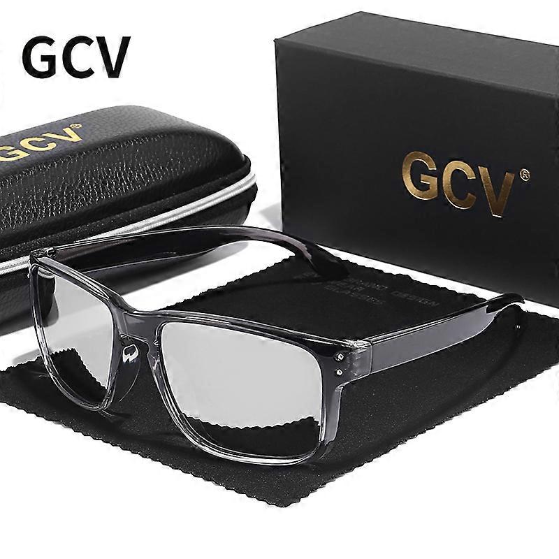 GCV Brand Fashion Wrap Frame Retro Decorative Photochromic Classic Polaroid Women Men Versatile Pattern Sunglasses UV400 Goggles