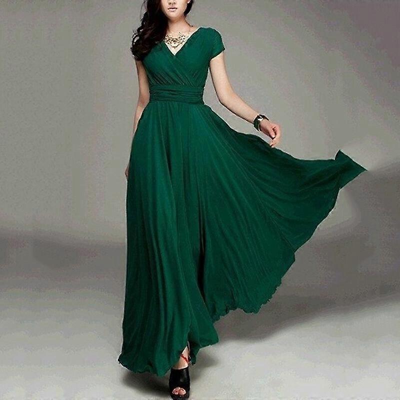 Kvinder Mode Boheme Maxi Lang Kjole Aftenkjole V-hals Ærmeløs Plus Size S-3XL; Kvinder Mode Boheme Maxi Lang Kjole Aftenkjole V-hals Sle