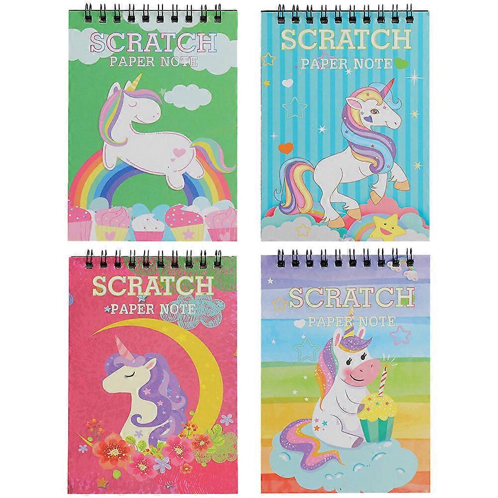 4pcs Diy Scratch Cards Cartoon Pattern Scratch Off Paper Cards Scratch Notebook For Kids