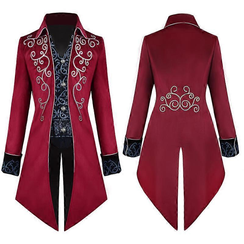 Men's Steampunk Vintage Jacket, Gothic Victorian Tuxedo Frock Coat