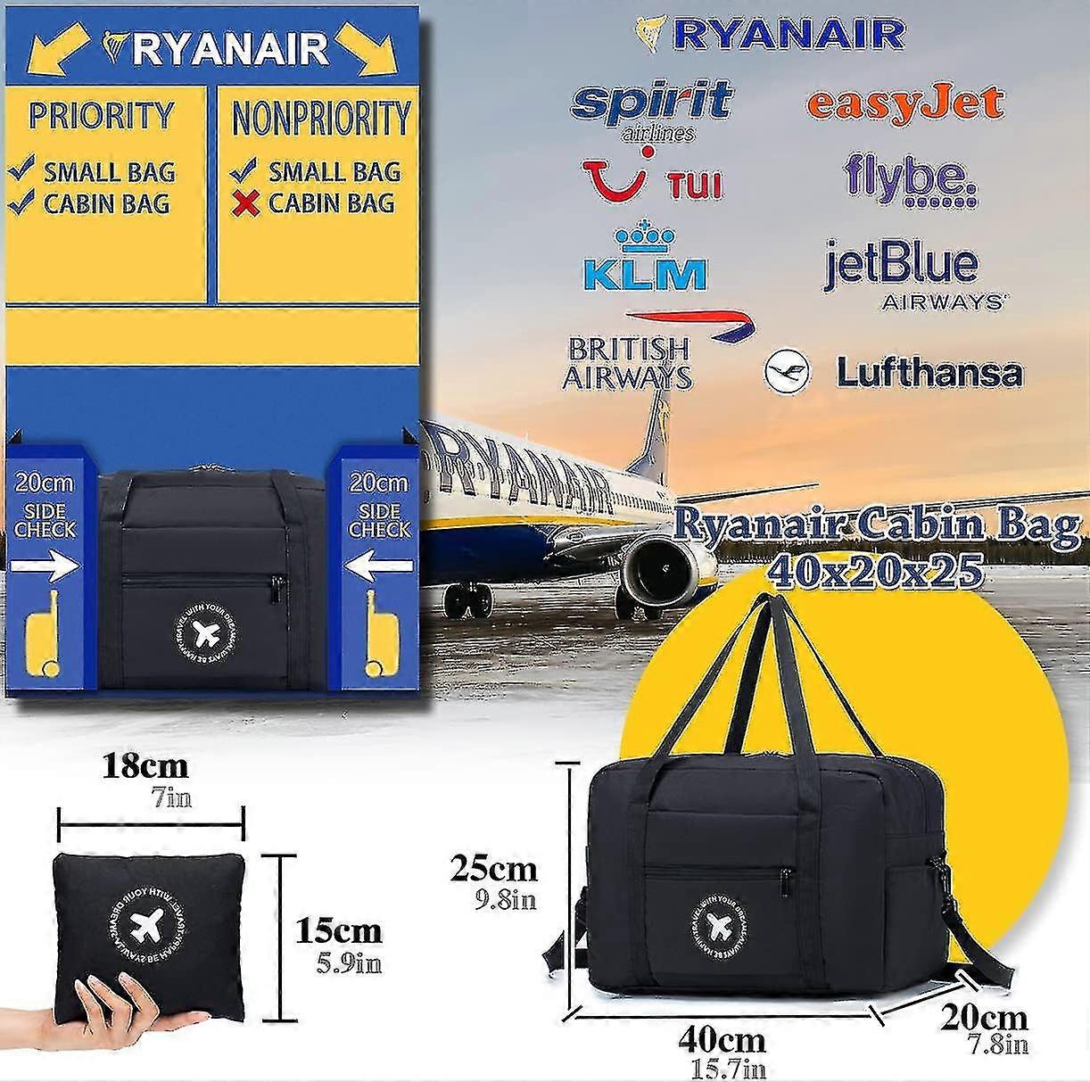 Ryanair 40x20x25 British Airways Flybe Carry On Baggage Size