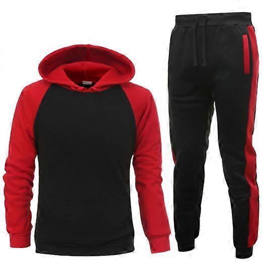 Men's Hooded Running Tracksuit With Pockets Sports Casual Sweat Suit