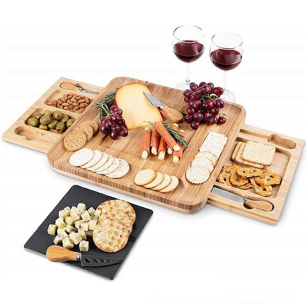 Bambus-Käsebrett-Set, Charcuterie-Bretter und Fleischplatte zum Servieren