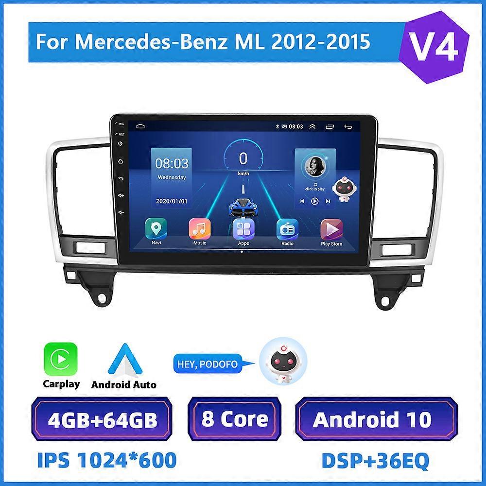 Podofo 2 Din Android Car Multimidia Video Player For Mercedes Benz ML 2012-2015 Carplay Autoradio GPS Navigation Radio Stereo