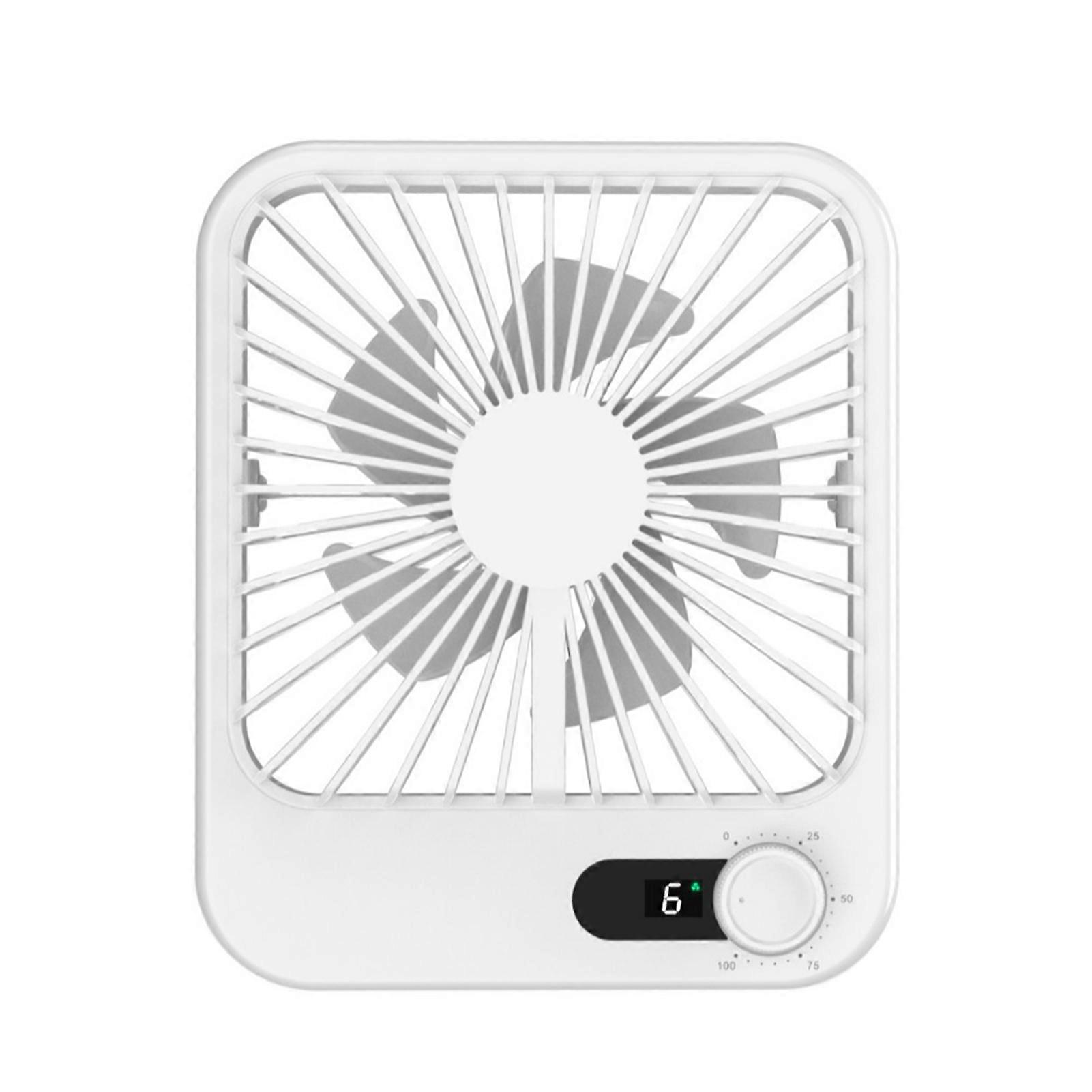 Portable Travel Fan with Digital Display Ultra-Quiet Low Noise 180-Degree Wide Angle Foldable Design Rechargeable Desktop Cooling Fan QingHai