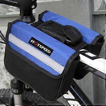 Cykel ridetaske front beam pakke mountainbike sadeltaske med reflekterende striber