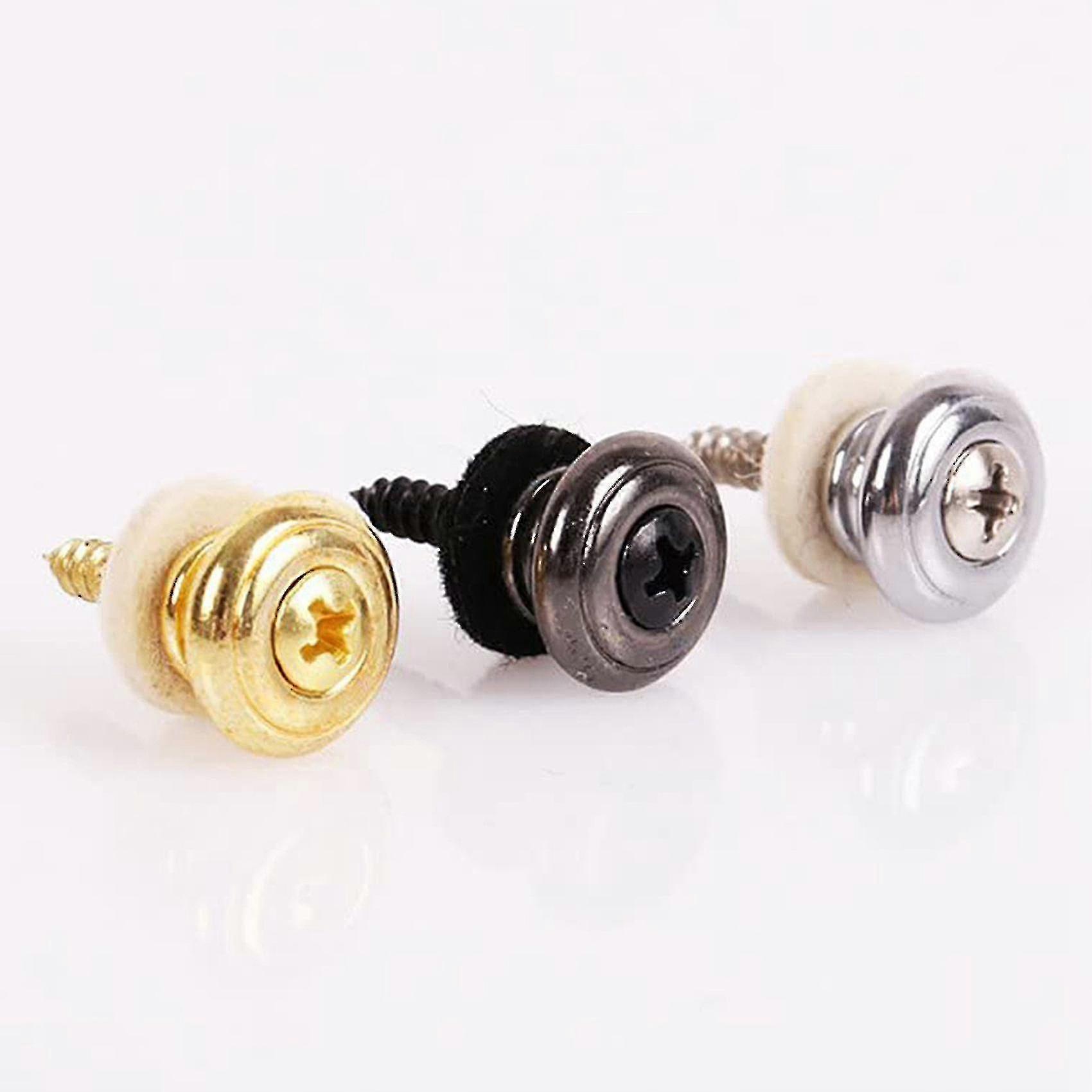 2pcs Copper Guitar Strap Lock Compatible With Acoustic Classical Ukulele Silver