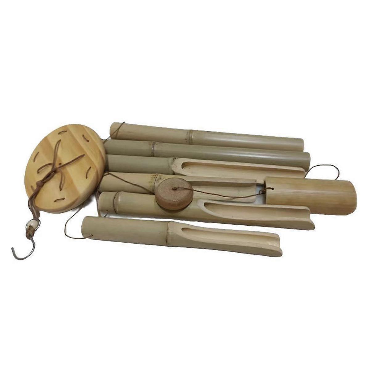 Bamboo Wind Chimes Wind Chimes Crafts for Outdoor Garden Courtyard Home Decoration Wooden Bamboo Wind Chimes Light