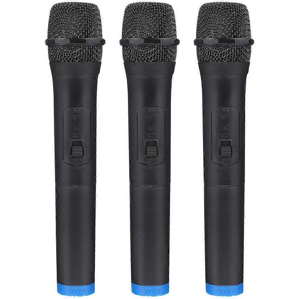 3pcs Singing Practice Host Training Mic Prop Faux Microphone Model for Kids Performance