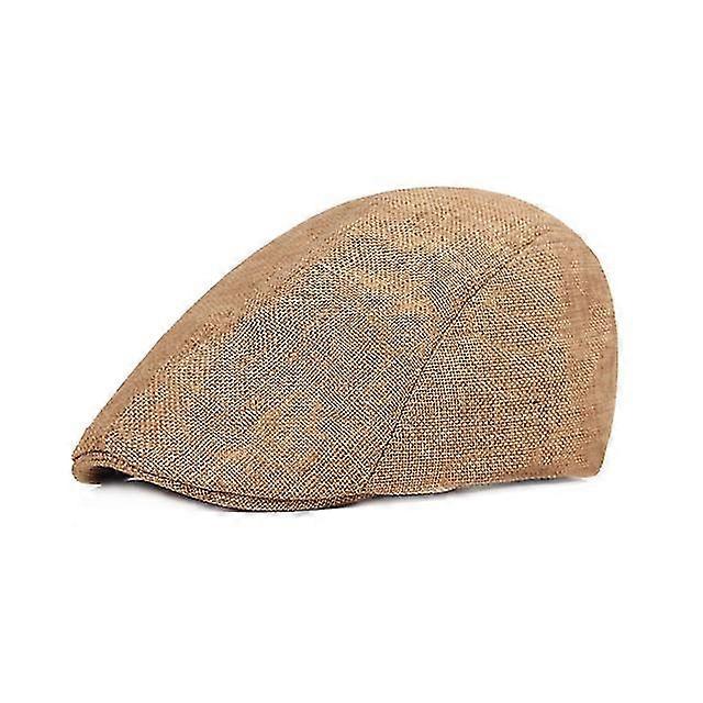 Men Casual Stripe Wool Beret Hat British Style Classic Retro