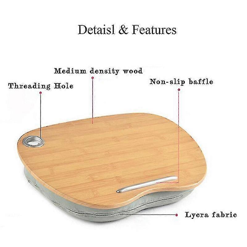 Naiwang רב תכליתי מגש מחשב נייד מעמד כרית משענת ראש משרד כרית תנומה ברך שולחן עץ מחשב נייד שולחן שולחן לוח טלפון נייד הפוך חיצוני