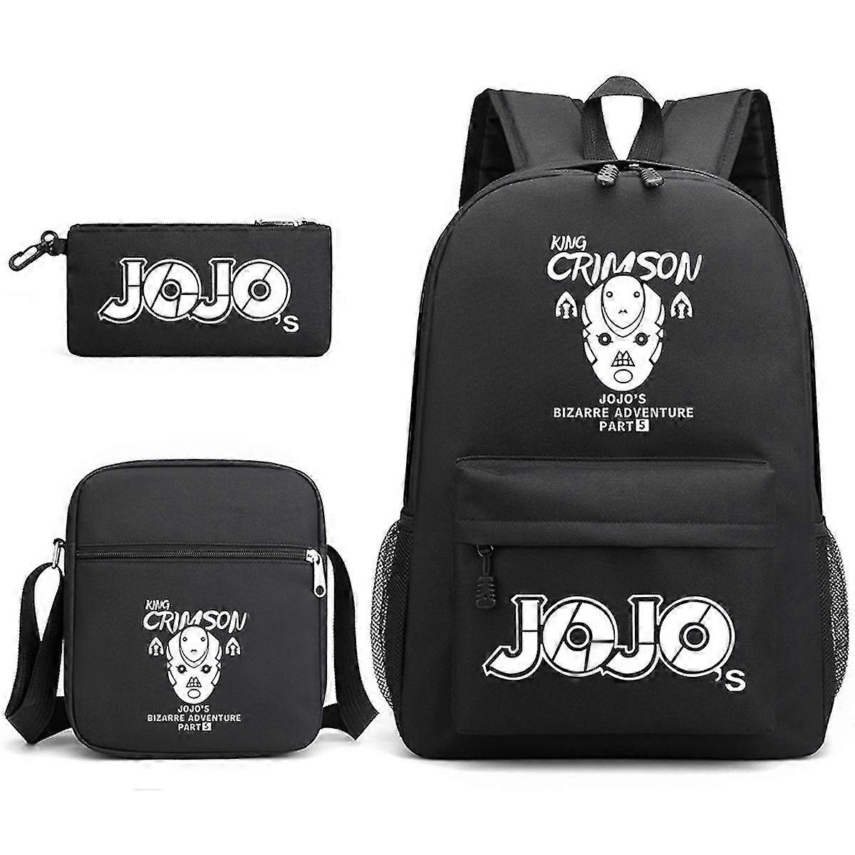 3pcs/set Jojo's Bizarre Adventure Printed Backpack Set With
