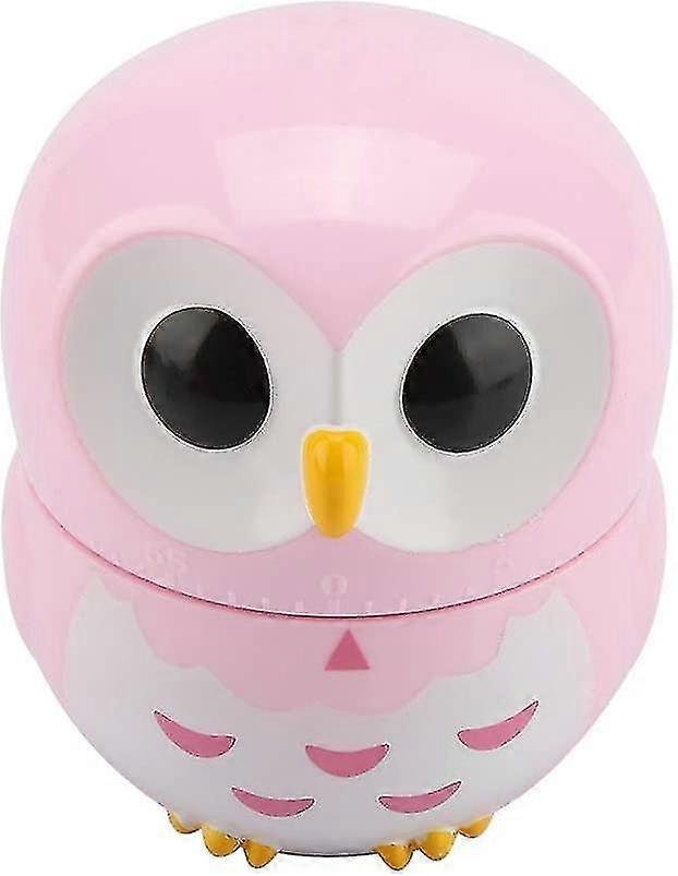 Kitchen Timer - Cute Owl Shape Manual Kitchen Timer (color : Pink)