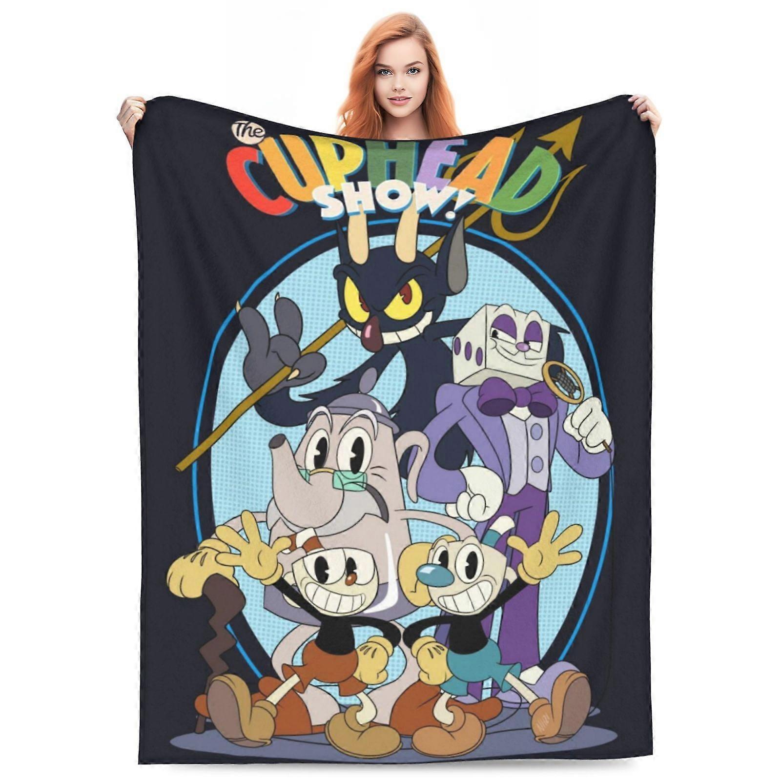 The Cuphead Show Fleece Blanket Super Soft Cozy Warm Flannel Fleece Throw Blanket For Couch Bed Sofa Throw WMMT5958