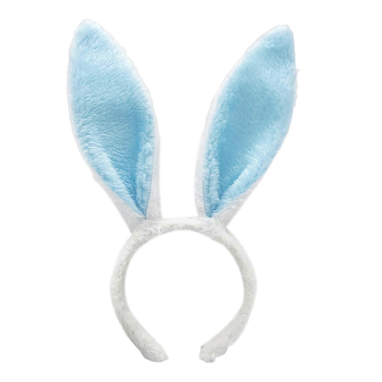 Easter Bunny Ear Headband Patchwork Color Soft Plush Hair Hoop Washing Face Bathroom Girl Headband
