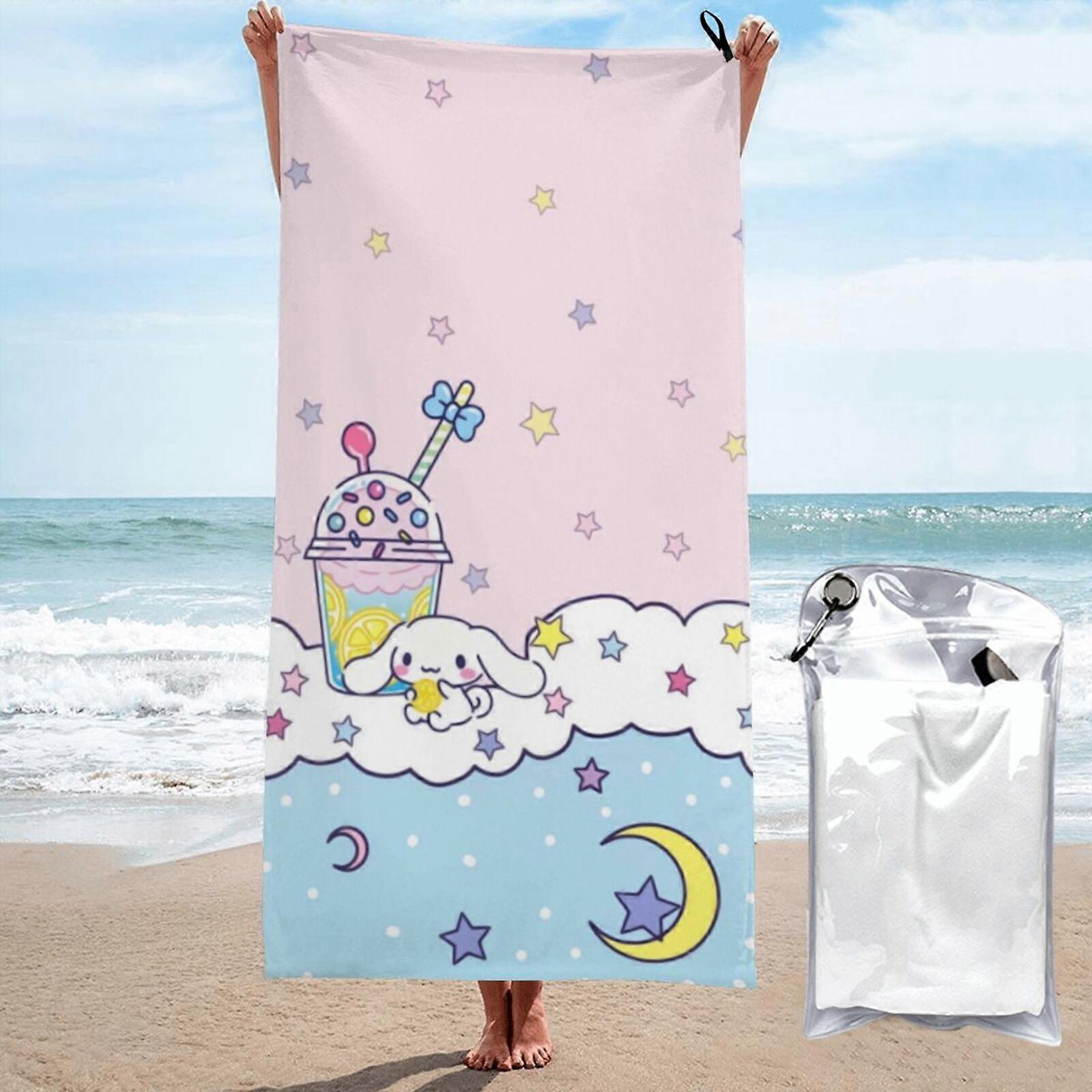 p856Cinnamoroll toalha de praia absorvente toalha grande 3D toalha dos desenhos animados LXMT3037