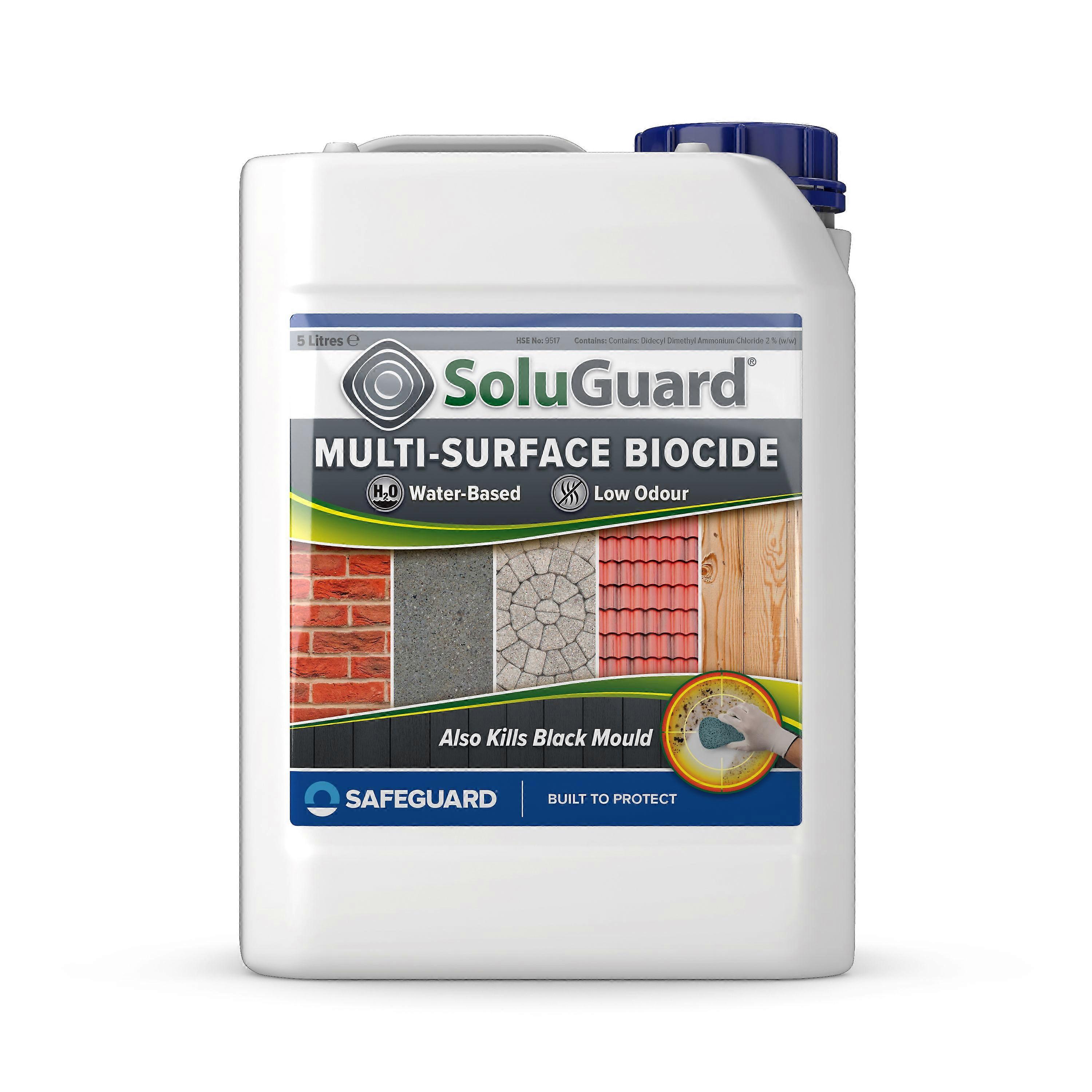 Soluguard Multi Surface Biocide 10 Litres - High Strength, Ready for Use Against Fungi, Mould, and Algae