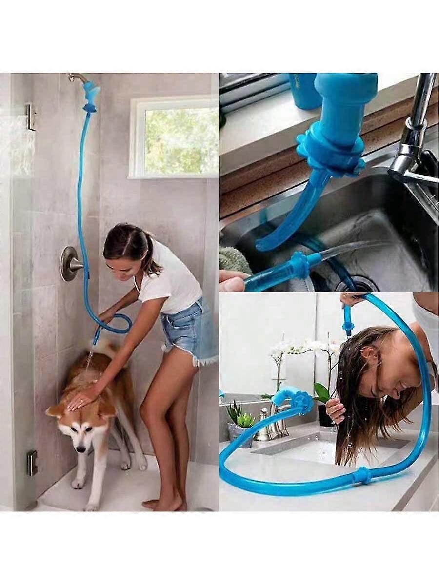 1pc - Tub Faucet Sprayer Attachment. One-Step Dog Shower Hose Adapter. No Installation Required. Pet Shower Head Can Be Connected To Tub Spray Head. 5