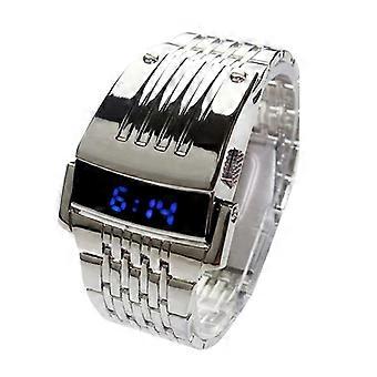 Wrist Watch LED Automatic Energy Saving Mode Stainless Steel Digital Calendar Sport Watch for Office