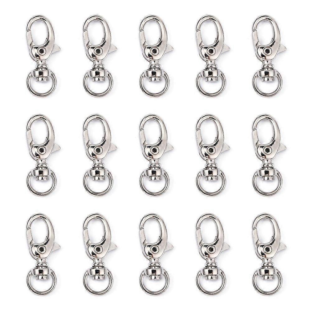 Iron Swivel Lobster Claw Clasps Swivel Snap Hook Vintage Jewelry Findings Platinum 33x14x6mm Hole: 6.5x10mm