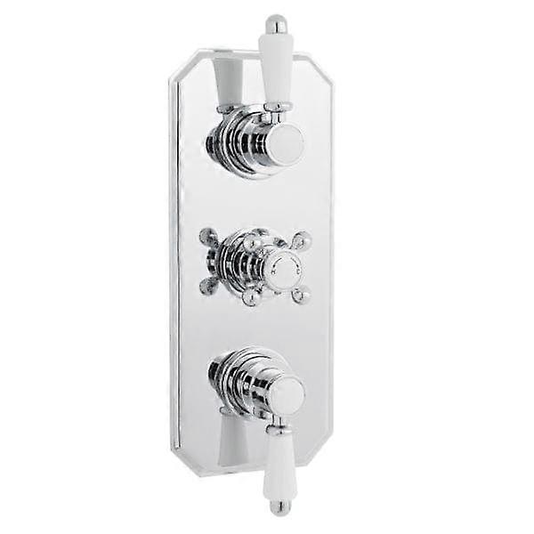 Nuie Victorian Triple Handle Concealed Shower Valve - Chrome