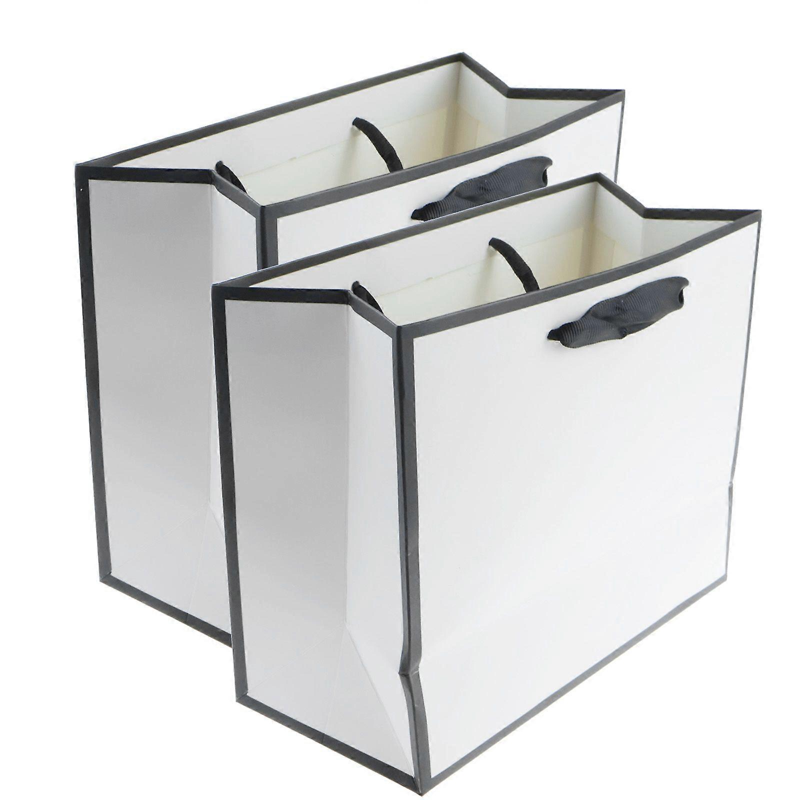 2PCS Gift Bag - Black Edge (White Cardboard)