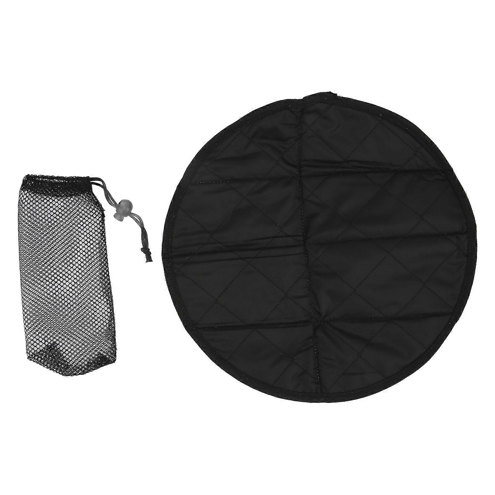 כרית מושב מעגלית חיצונית שטיחון מושב מתקפל נייד בידוד חום מחצלת ישיבה לפיקניק דיג נסיעותשחור