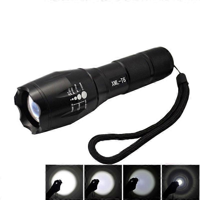 LT-XD 1 x XML-T6 Weißlicht LED Taschenlampe, 1800 LM 5-Modi (Schwarz)