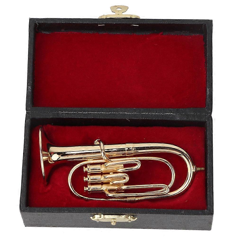 デスクトップデコレーションベース楽器モデルコレクションフレンチホルンオーナメントクラフト