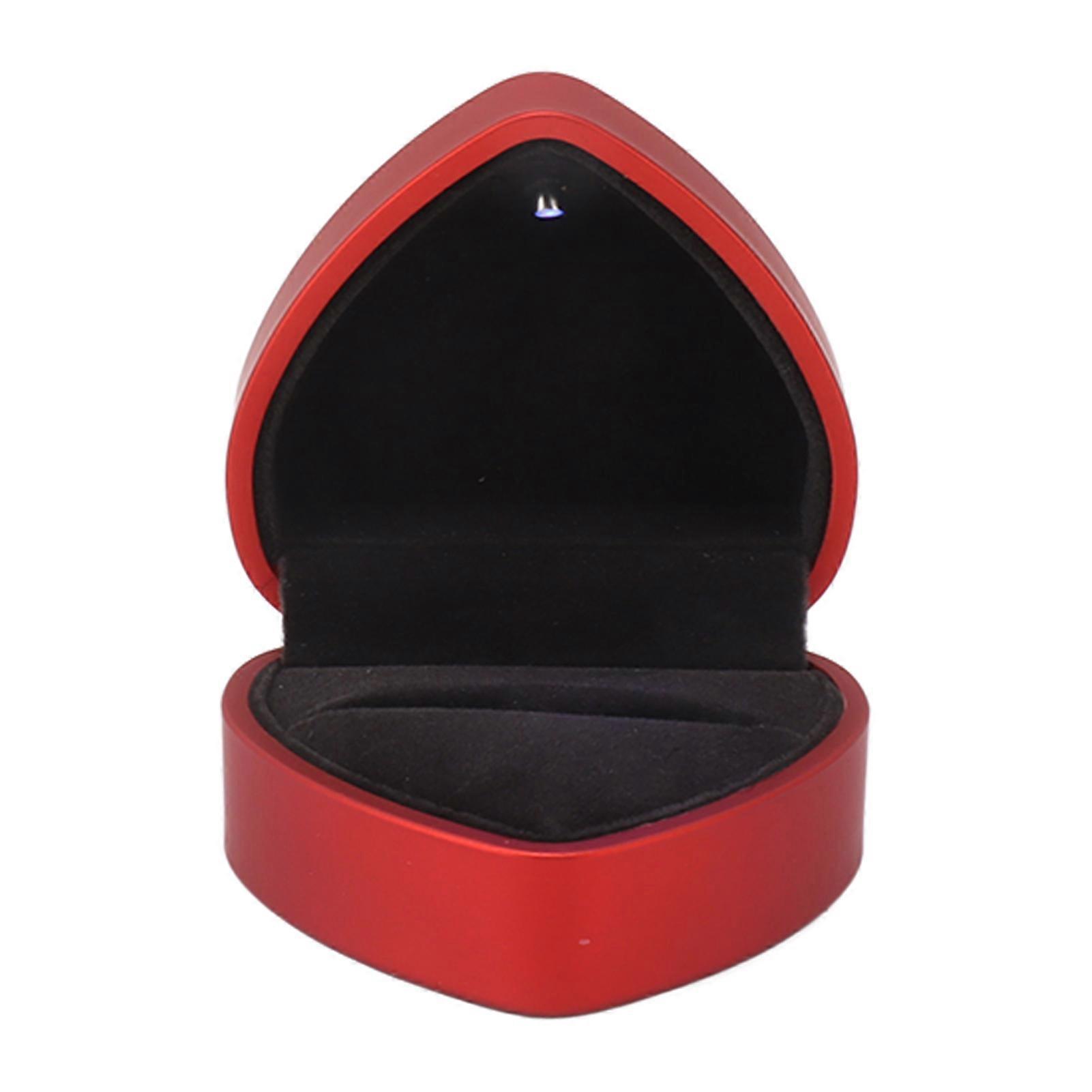 Herzförmige Schmuck-Geschenkbox mit LED-Licht für Ringe oder Accessoires