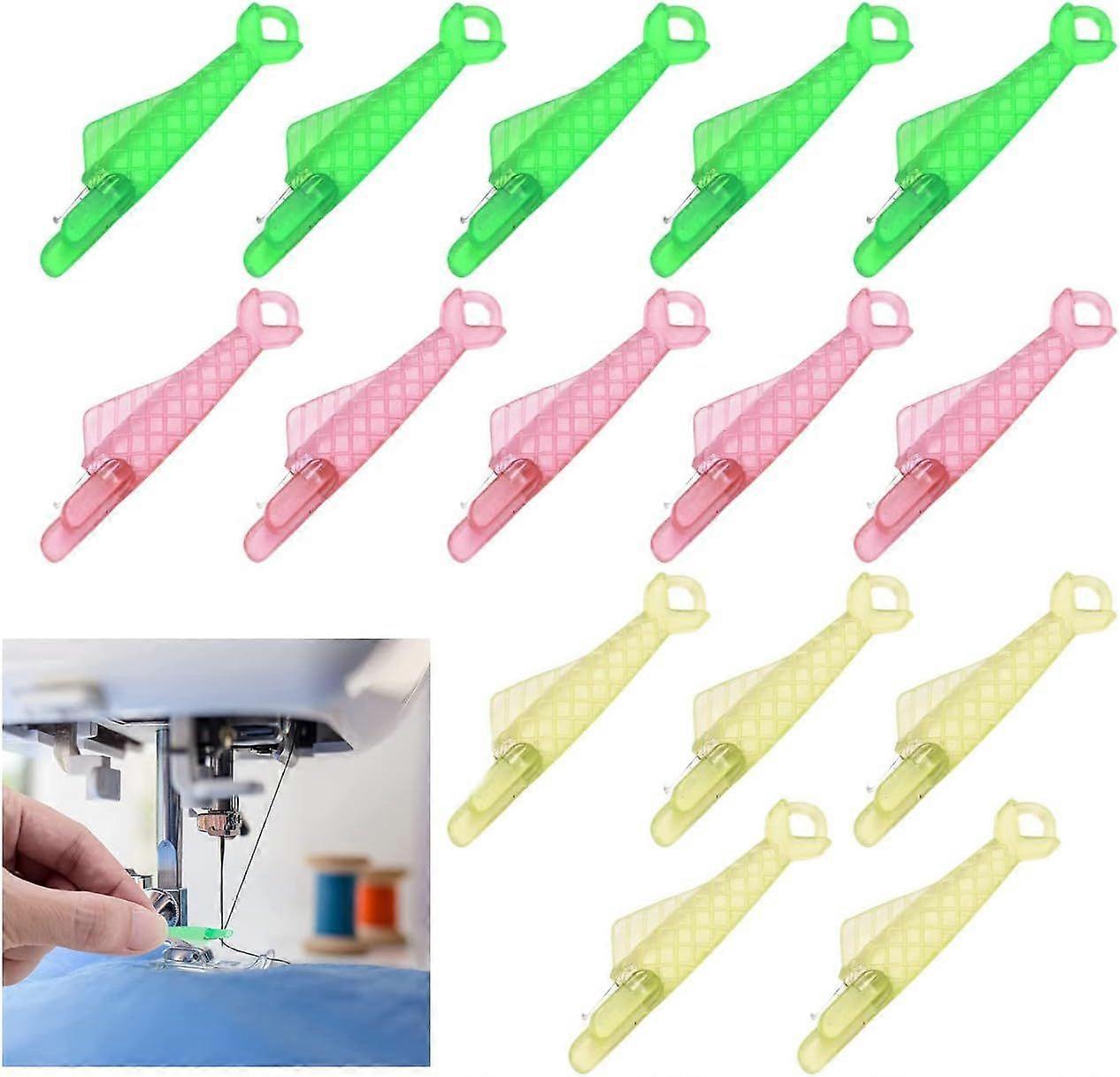 Needle Threader for Sewing Machine, Needle Threader, 15Pcs Plastic Needle Threader for Sewing, Plastic DIY Threader