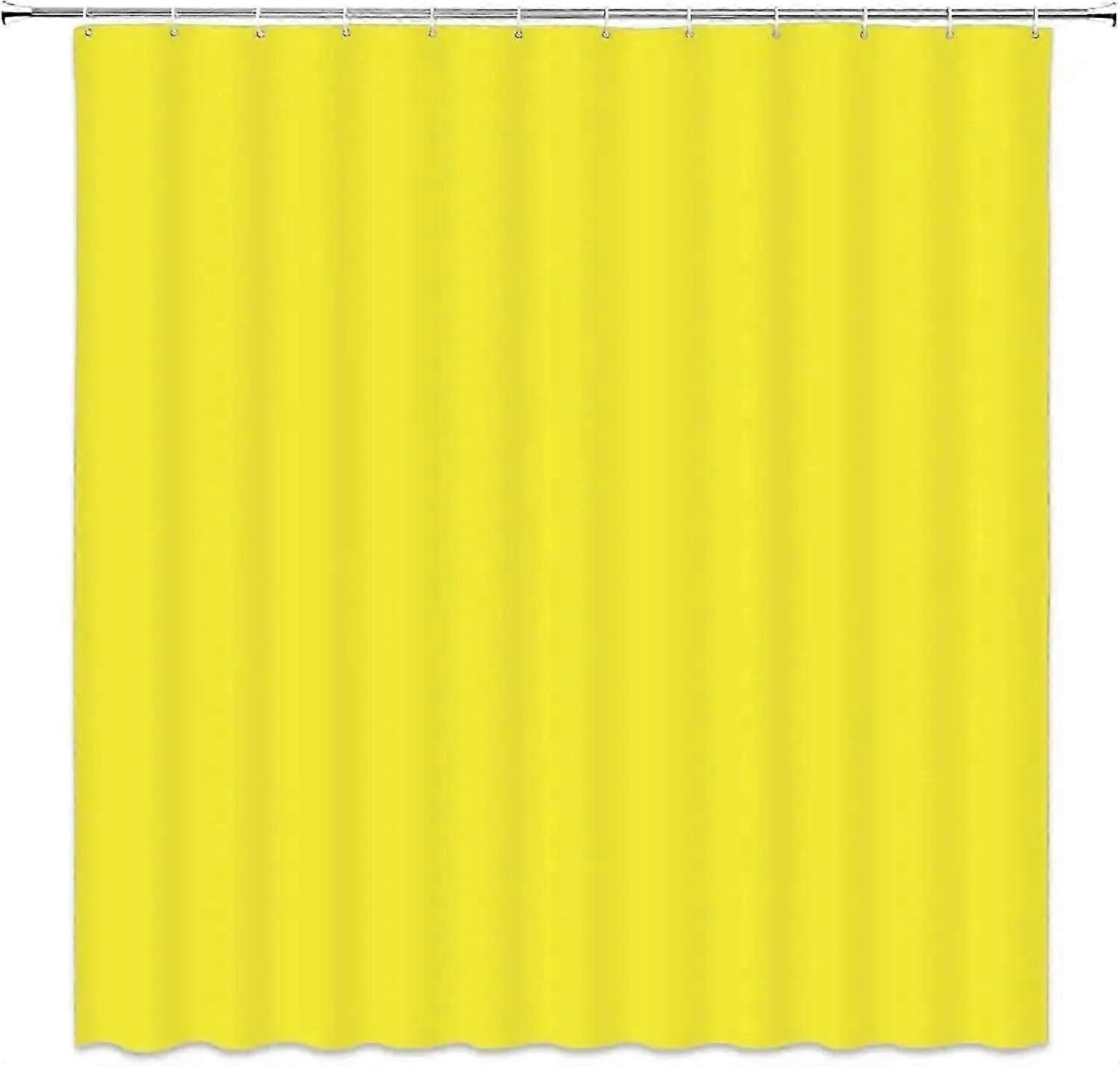 unique Yellow Shower Curtains Solid Color Bathroom Curtain Modern Minimalist Polyester
