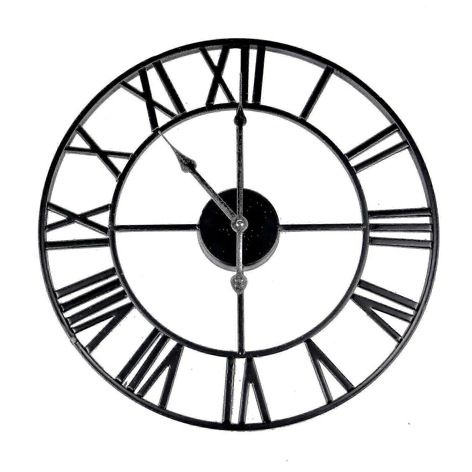 Roman Numerals Wall Clock Black