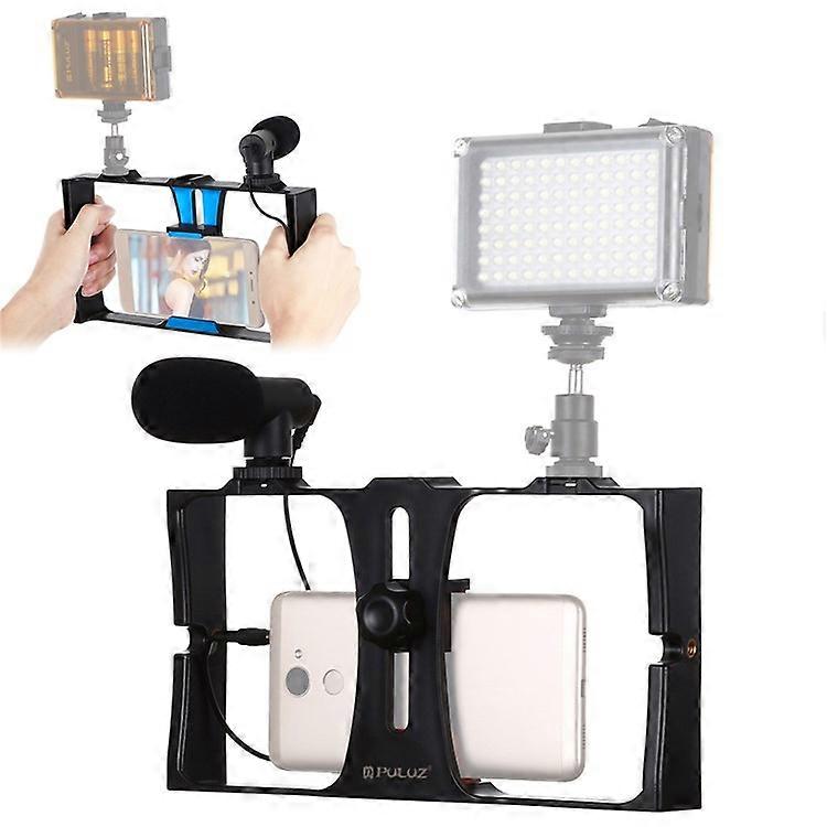 PULUZ PKT3020 Handheld Cell Phone Cage Rig Set with Microphone for Photography Live Streaming