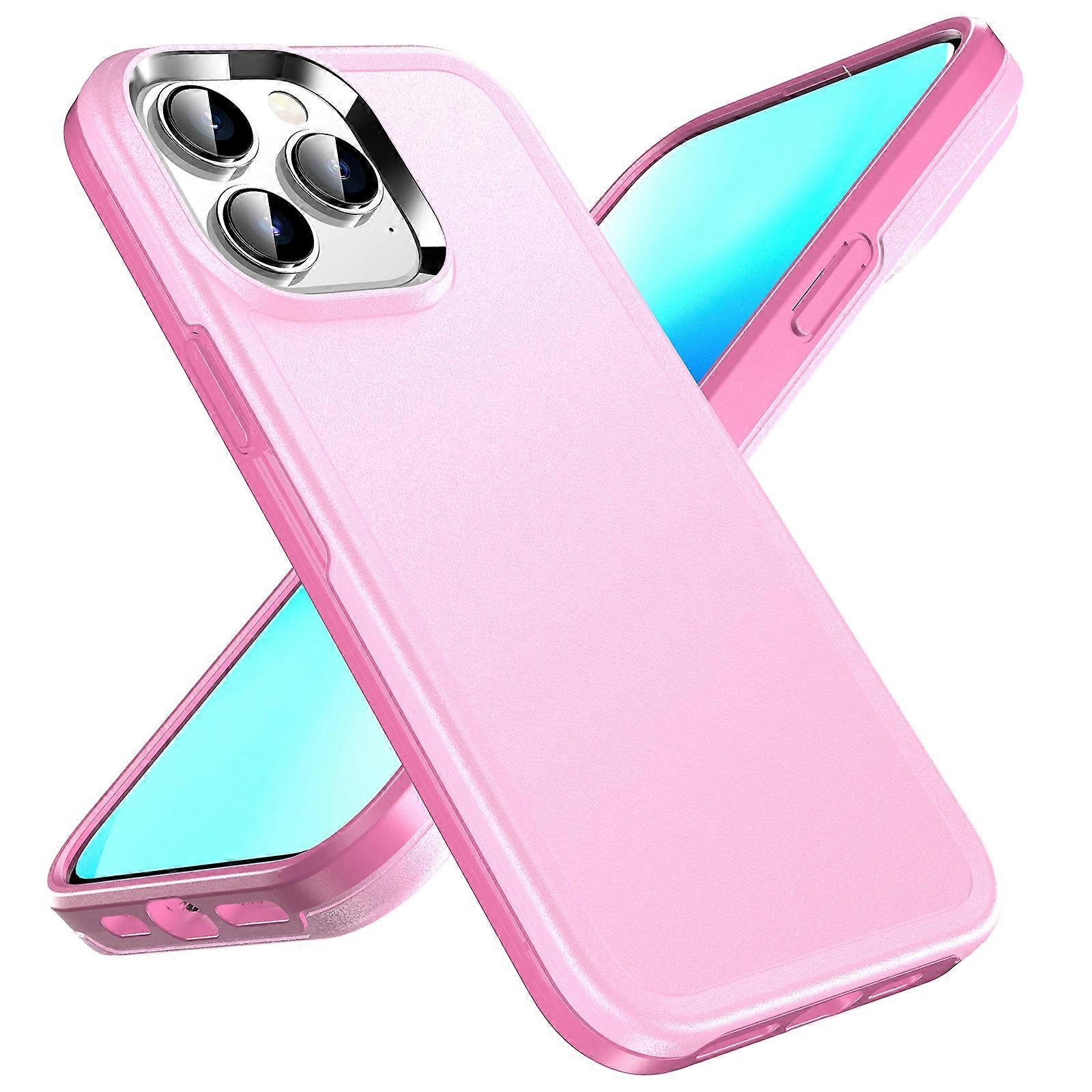 For iPhone 13 Pro Max Double Solid Color Armor Phone Case