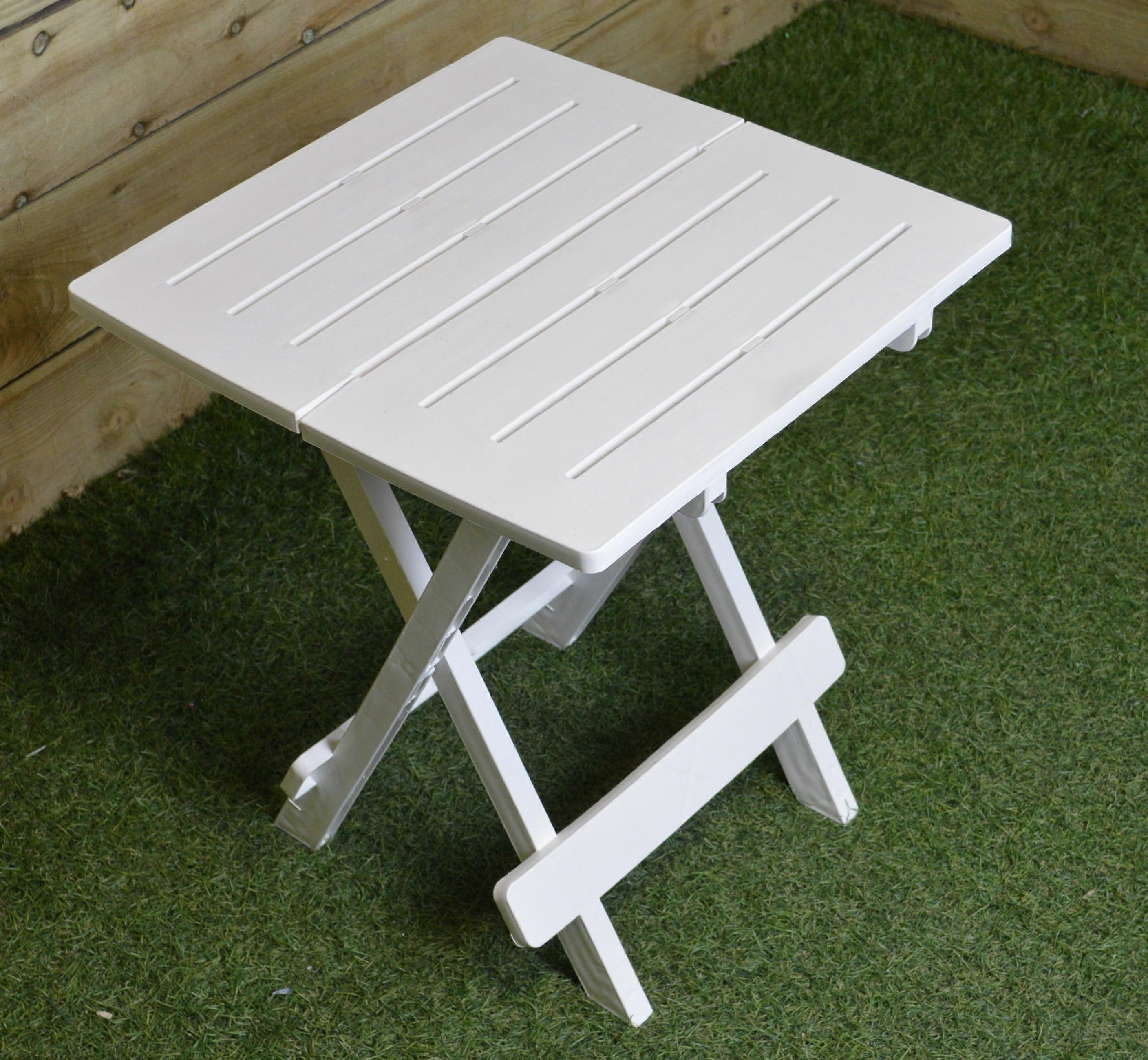 Garden / Camping Plastic Folding Table Easy Storage Caravanning White