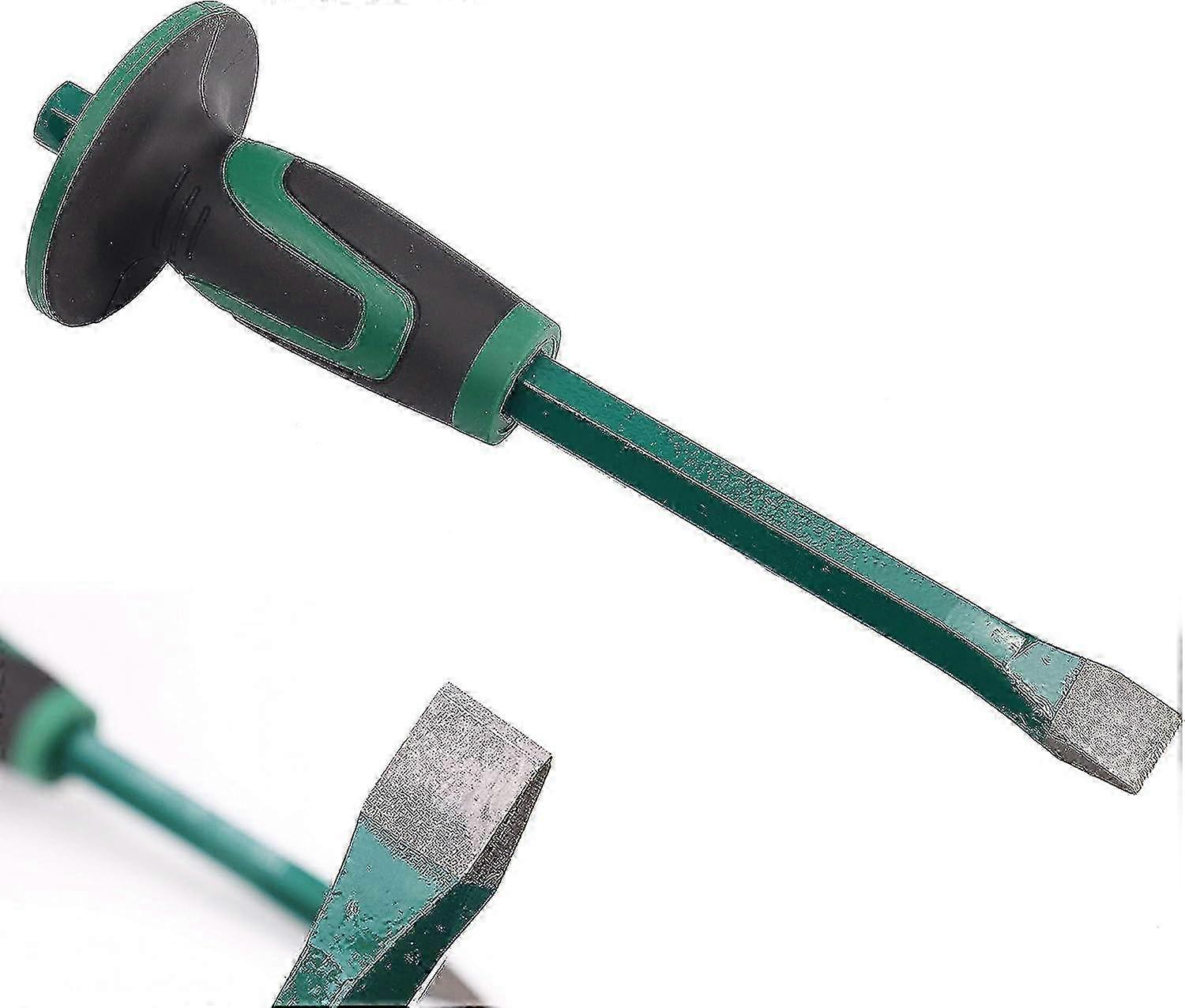 Mason Chisel With Hand Guard,12 inches (30 cm) Heavy Duty Flat End Rock Concrete Mortar Stone Chisel f54