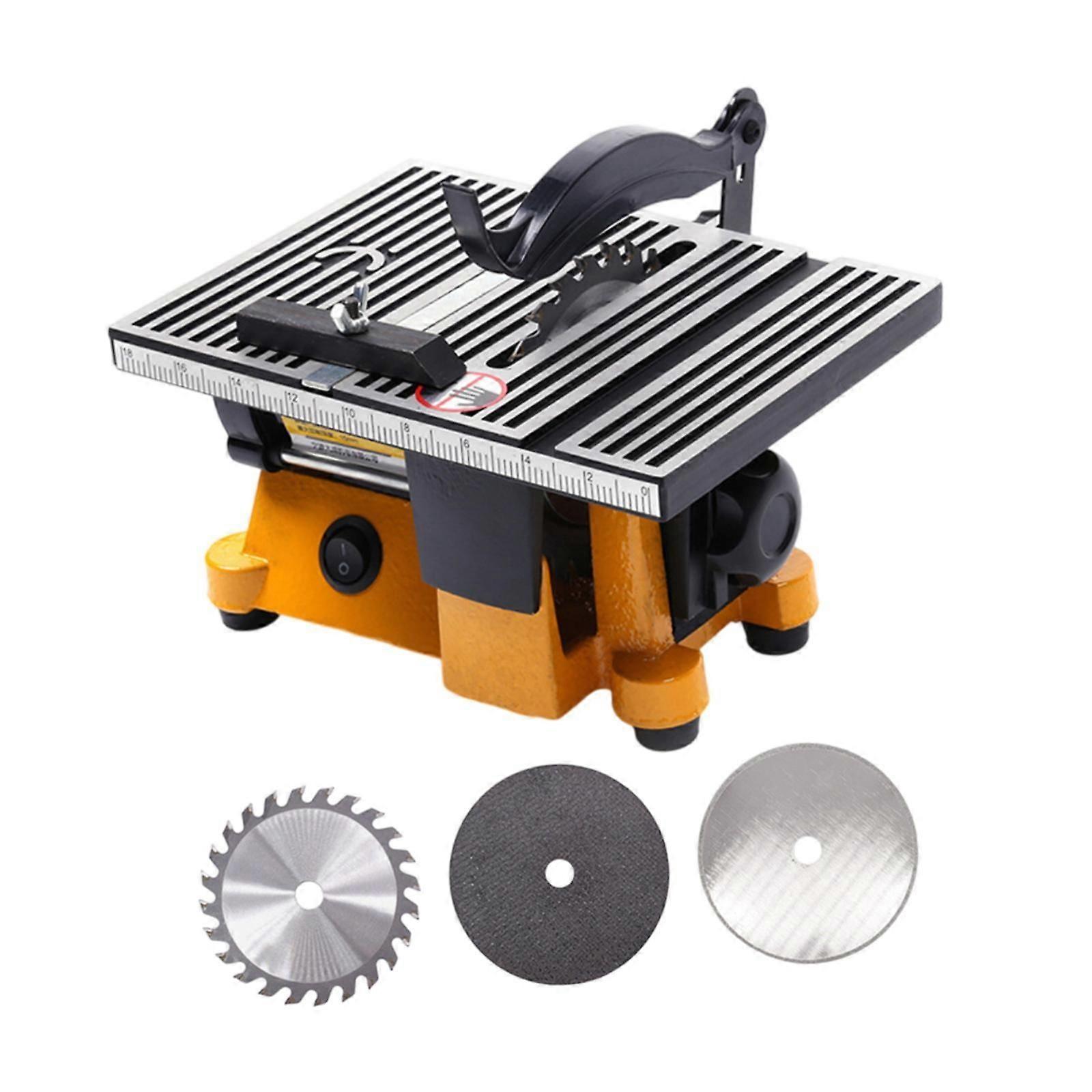Mini Table Saw EU Plug Low Noise Motor DIY Portable for Metal Glass Aluminum