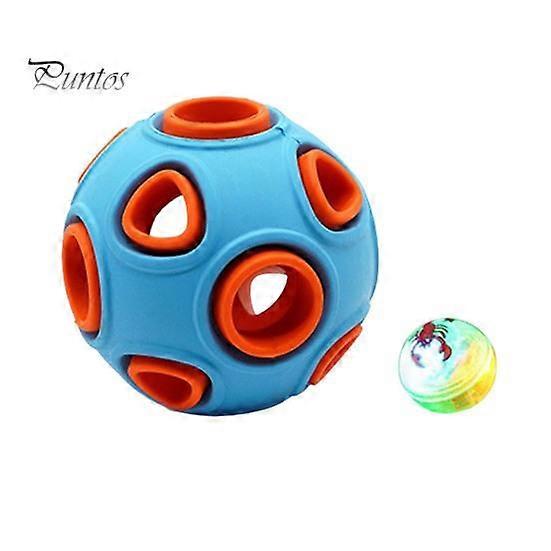 Dog Balls with Bell Sound Rubber Bouncy Fetch Ball Chew Resistant Teeth Cleaning Anemone Interactive Ball for Puppies Small Medium Dogs Interactive