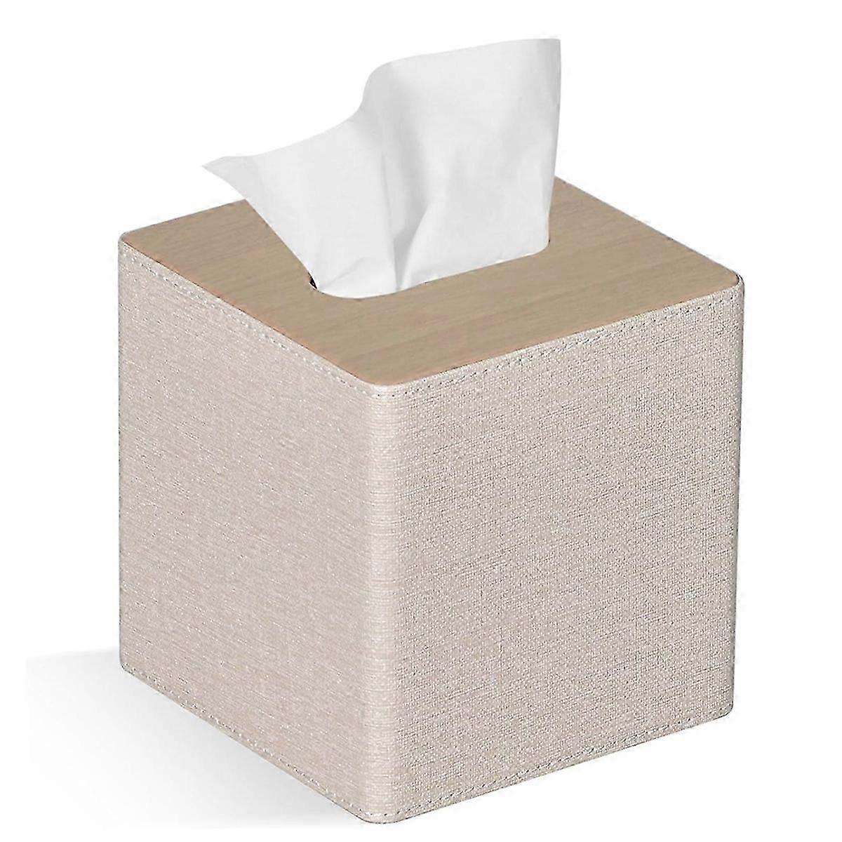 ティッシュボックスカバースクエアPUレザーティッシュボックスホルダードレッサーバスルームの装飾用