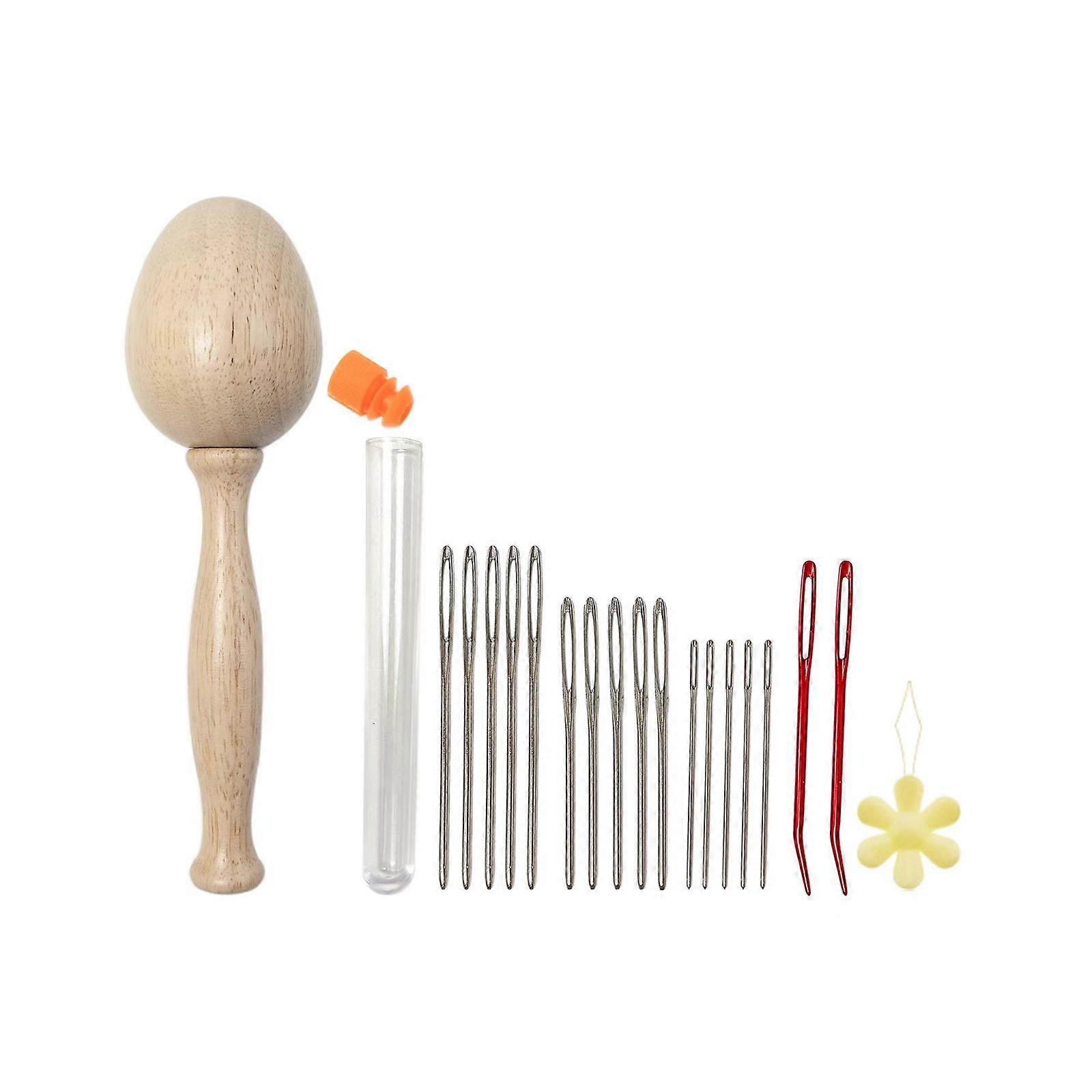 Darning Egg Darning Needle kit wooden Darning Mushroom for Socks Handicraft