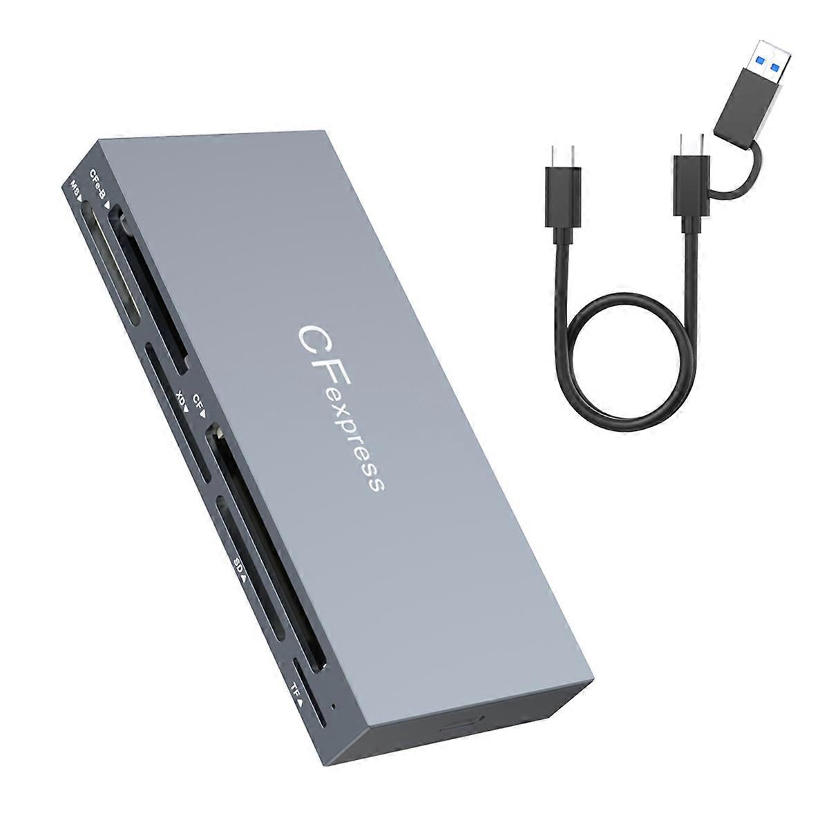 6 in 1 CFexpress Type B Card Reader for CFexpress Type B/SD/TF//XD/MS,USB 3.2 Gen 2 10Gbps CFexpress