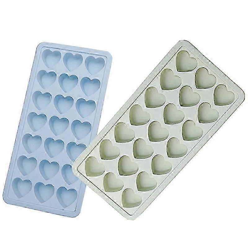 2 Pack Heart Silicone Ice Cube Tray with Lids for Chocolate Pudding Kitchen