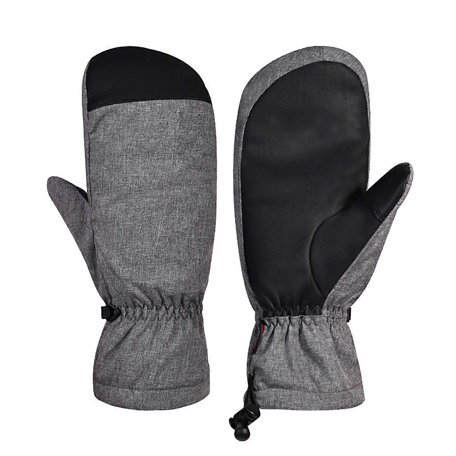 Gants de ski Gants d’hiver Gants de neige résistants à l’eau Écrans tactiles Mitaines de snowboard Gants chauds pour le froid S noir gris