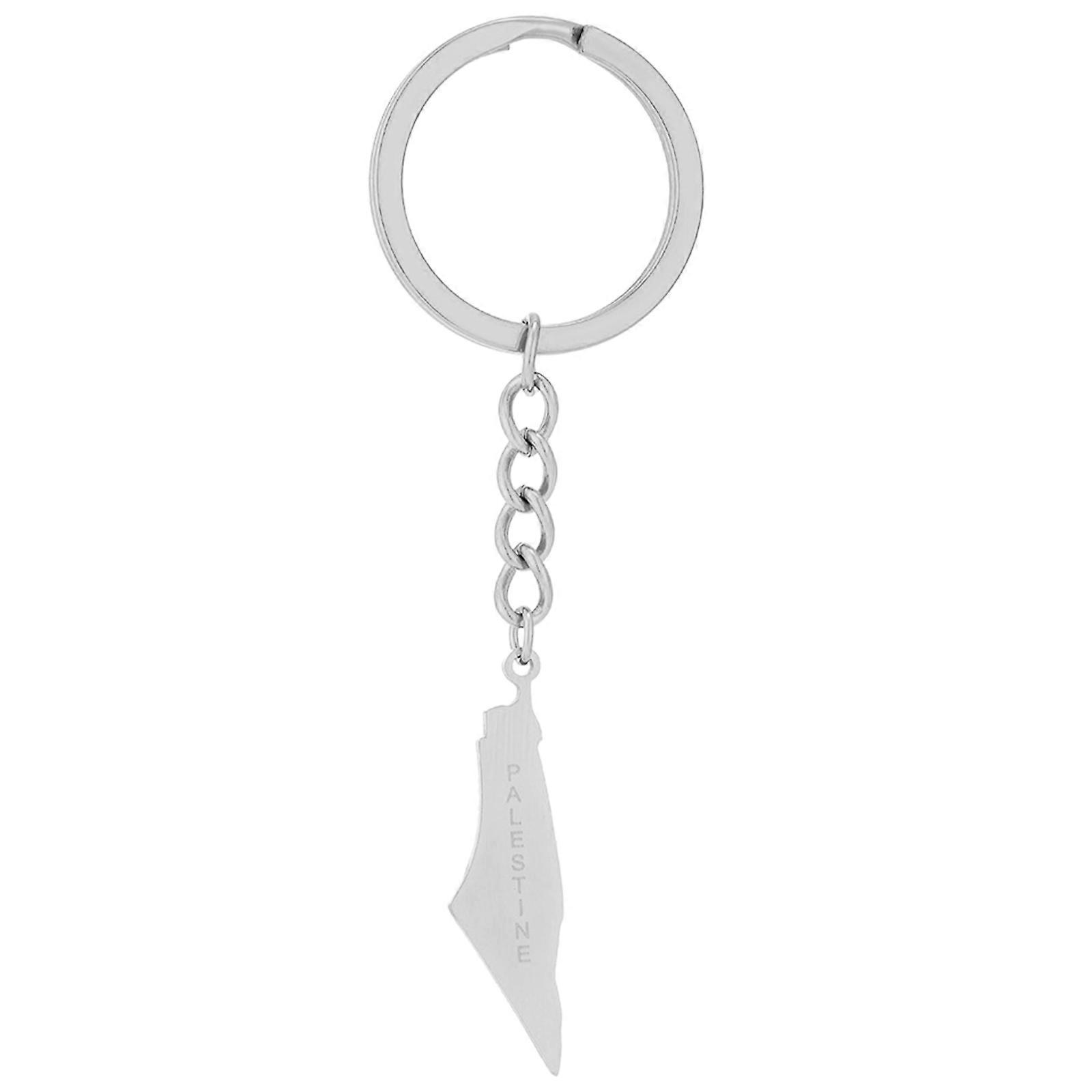 Exquisite ISR PLE Map Keychain Men Women Keyring Titanium Steel Key Chains Ornament for Wallet Camera Purse Keys