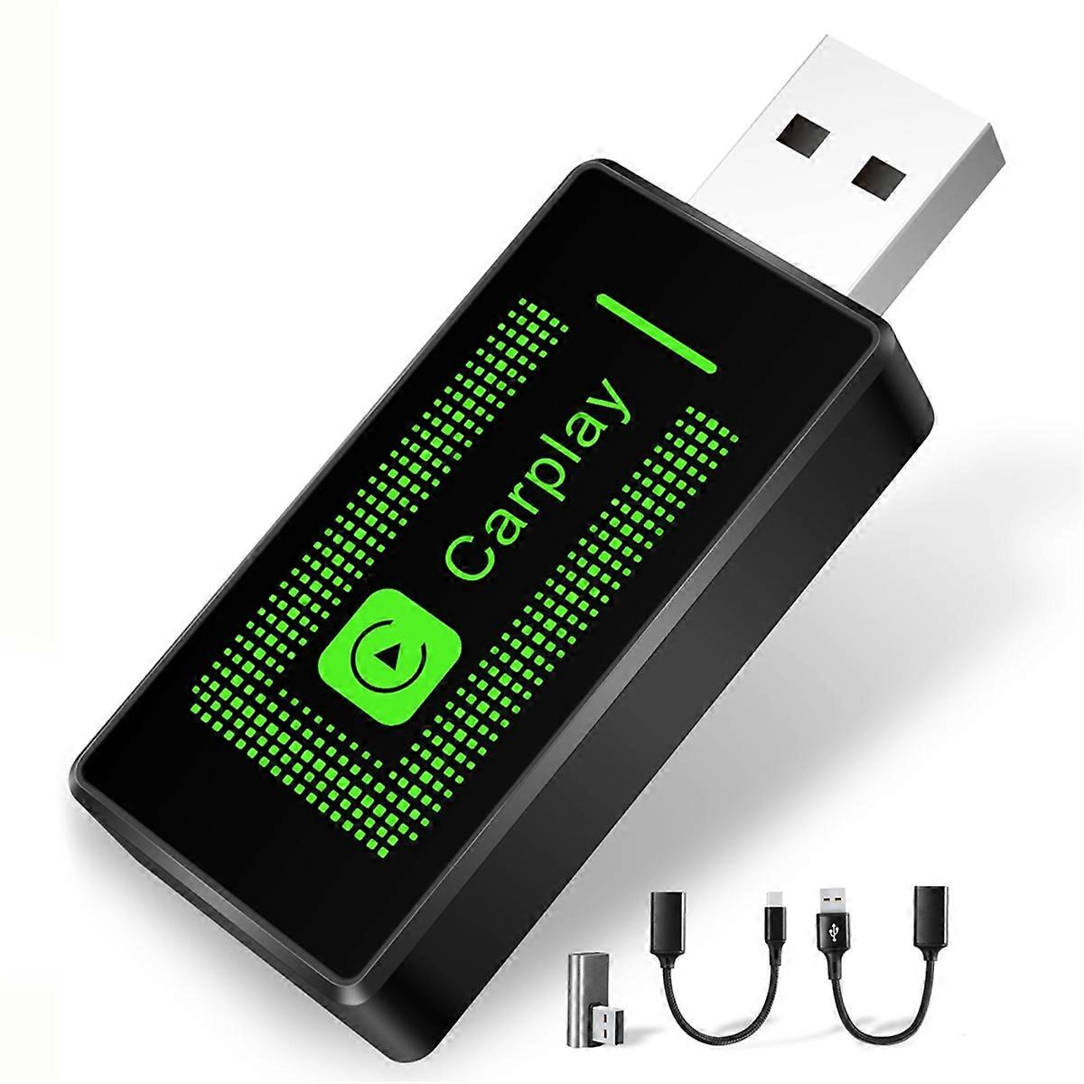 Wireless Carplay Adapter for IOS, Upgrade USB CarPlay Wireless Stick, Plug & Play, Small CarPlay Do