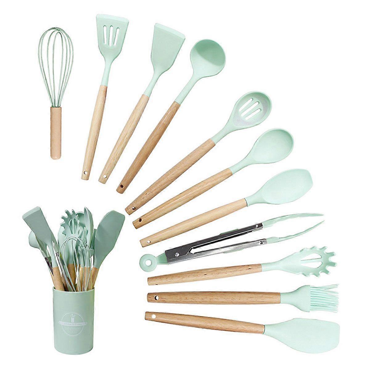 12-piece Silicone Cookware Set - Light Green
