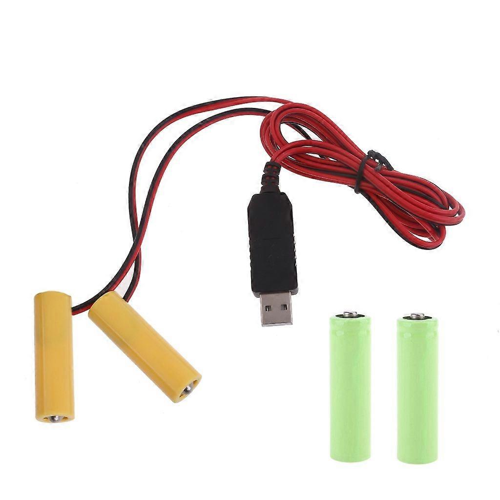 2in1 USB Power Supply 3V AA Battery Adapter Cable Replace 2x 1.5V AA LR6