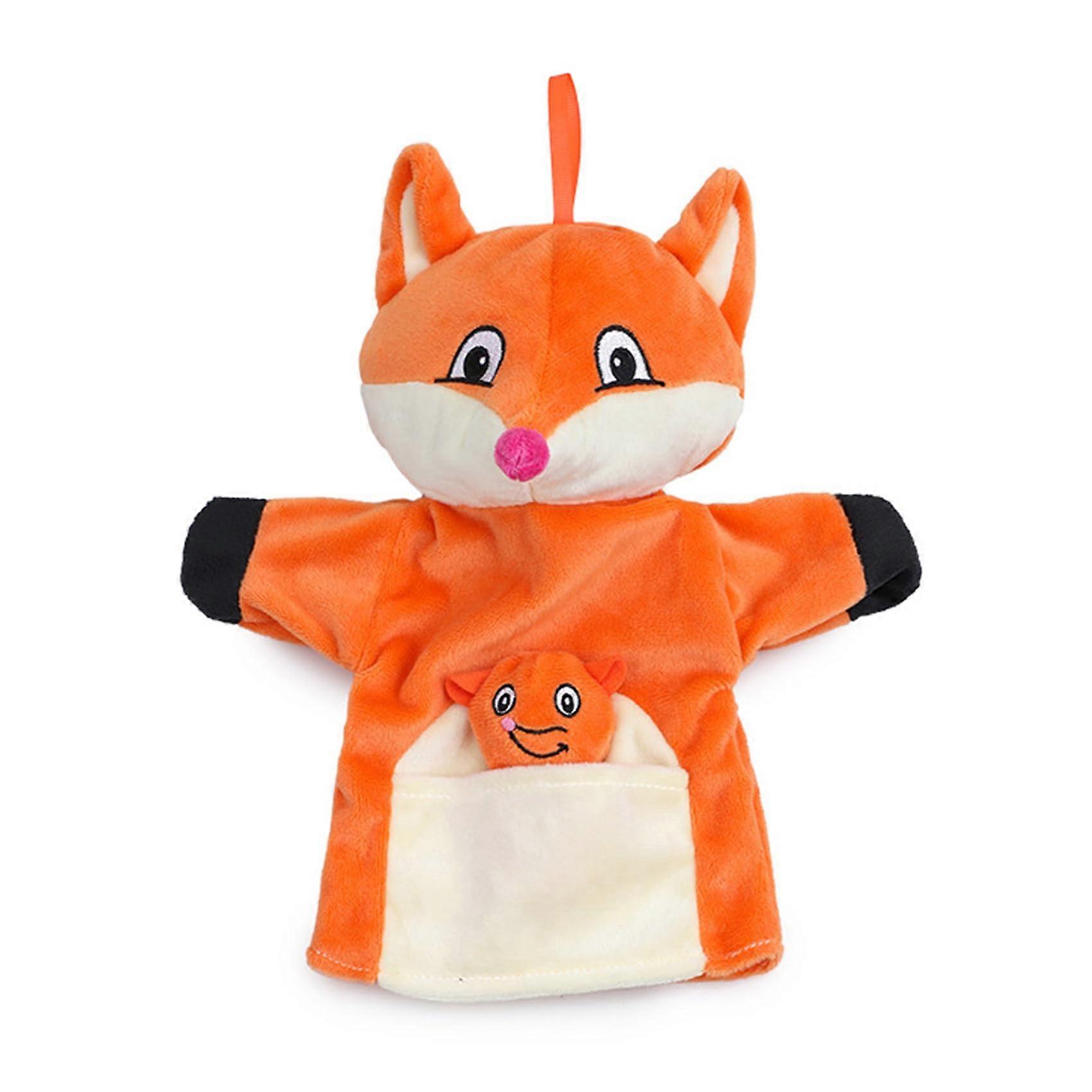 Plush Animal Mum and Puppets Hand Set for Creative Pretend Play, Soft Fabric, Ideal for Kids Ages 3+