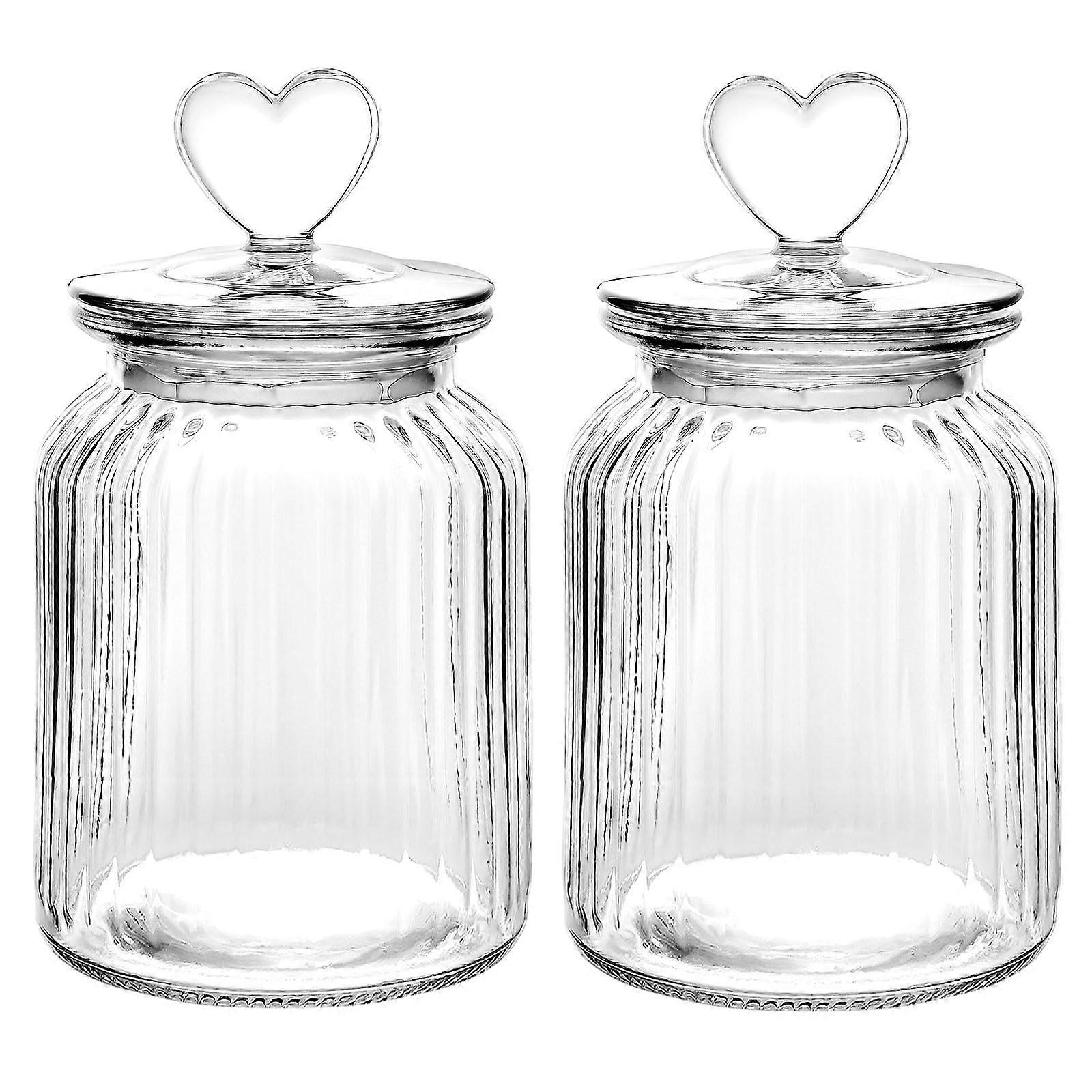 2 Sets of Glass Jars Sealed Decorative Jars for Candy Buffet Cookie Jars 32 Ounces